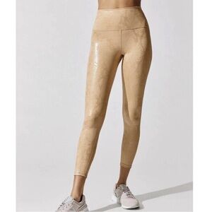 Carbon38 Gold Tan Snakeskin Leggings Extra Small A